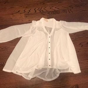 Free People Sheer flowy blouse